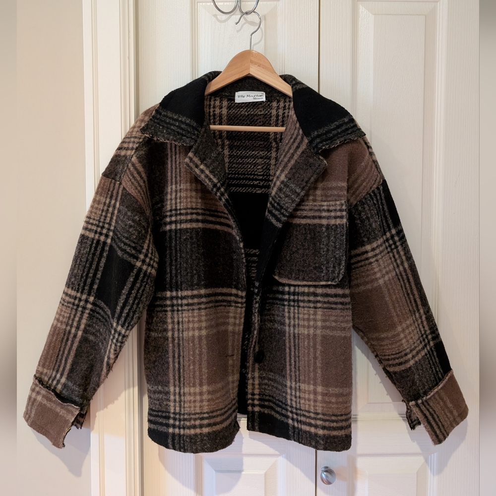 Little Mountain Southlands Plaid Jacket/Shacket Coat, Size M